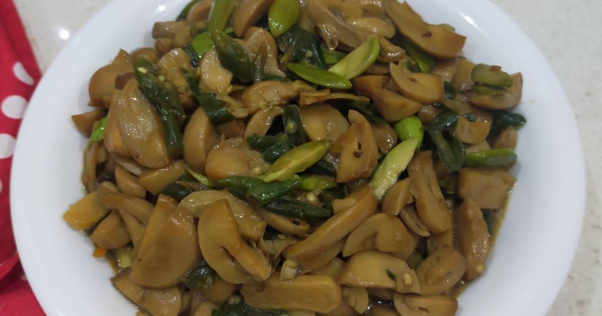 Resep Oseng Jamur Merang Lombok Ijo oleh Rahma_Bunda Radit & Rafa Cookpad