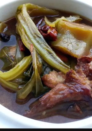 A picture of Leftover Meat With Mustard Green Stew / CHAI BUEY.