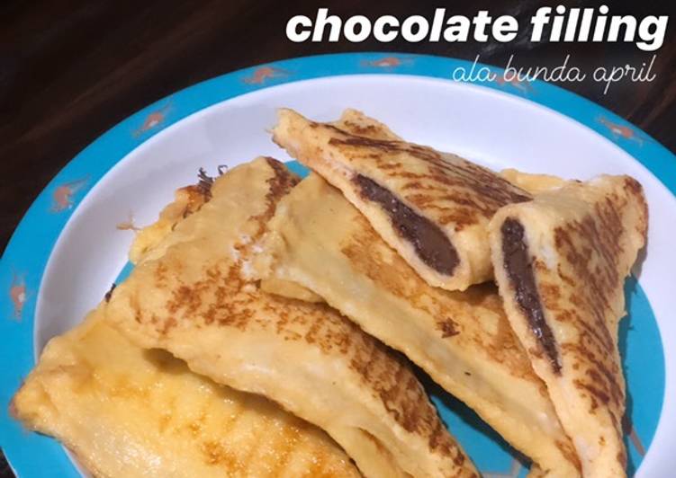 French toast with chocolate filling home made ala rumah bunda april
