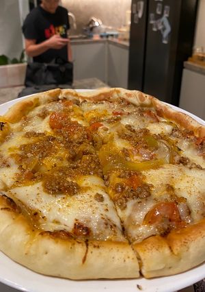 Foto resep Pizza Teflon Bolognese Cheese 🧀