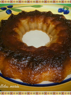 Una foto de Flan de galletas maría en microondas
