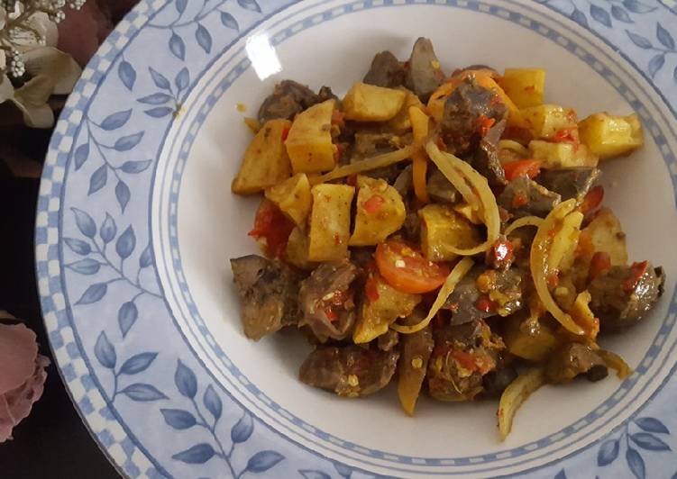 Resep Hati Ampela Kentang Saos Tiram yang nikmat