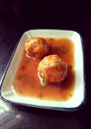 Hình của món Chả bê sốt me cho bé.