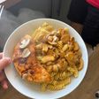 Escalope de dinde aux champignons et pâtes
