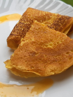 A picture of Besan cheela with tamater chutney.