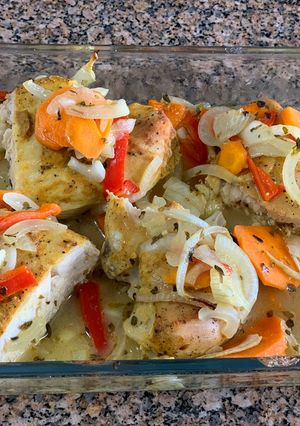 Una foto de Pollo a la mostaza al horno