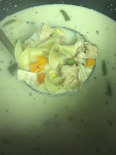 A picture of Simple Creamy Chicken Noodle Soup.