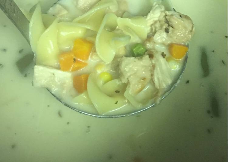 Steps to Prepare Favorite Simple Creamy Chicken Noodle Soup