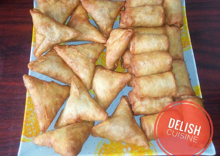 How to Prepare Recipe of Samosa and spring rolls 😍😍😍