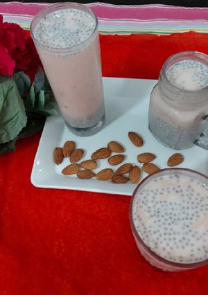A picture of Almonds custard sharbat.