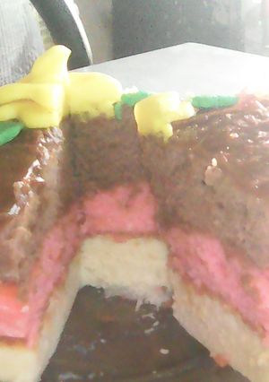 Una foto de Torta triple fácil y rápida en microondas