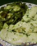 Filetes de merluza macerados y judías verdes con patata rehogadas