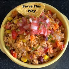 Mexican Rice Made With Red Rice { Matta Rice } A picture of Mexican Rice Made With Red Rice { Matta Rice }.
