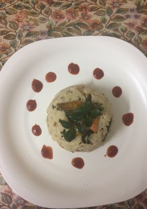 A picture of Rava Upma (roasted semolina).