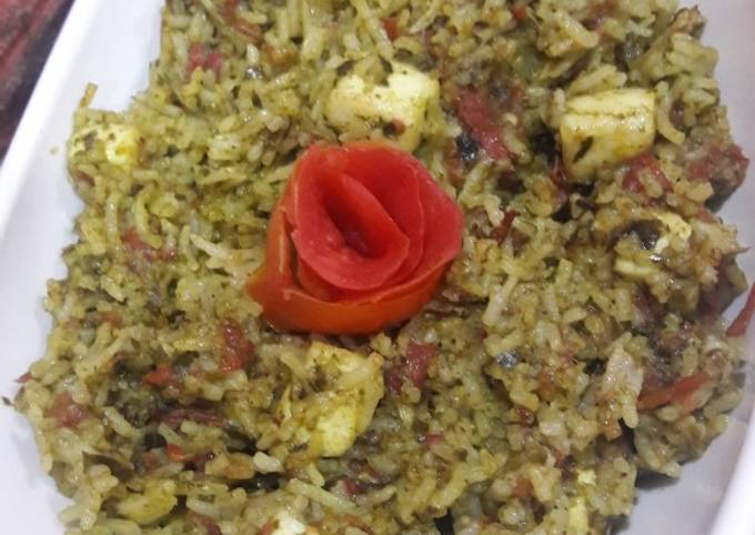 Palak paneer pulav