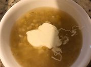 Una foto de sopa crema de elote