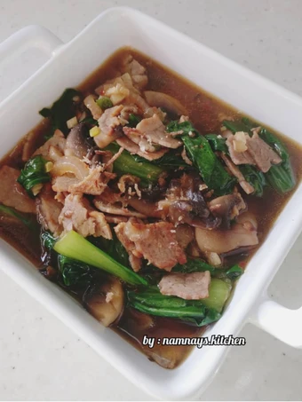 Cara Gampang Membuat Resep Tumis Pakcoy mix Roast Beef dan Champignon Mashroom yang Sempurna