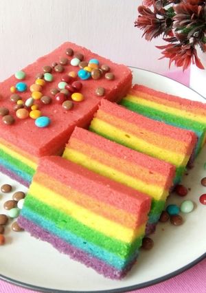 Foto resep Rainbow Cake Kukus Ny. Liem