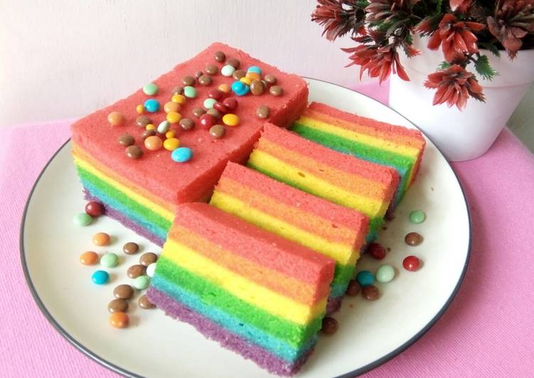 Resep Rainbow Cake Kukus Ny Liem Oleh Dapur Deis Cookpad