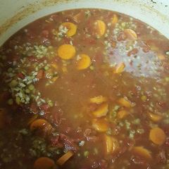 A picture of Lentil & Brown Rice Soup.