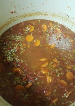 A picture of Lentil & Brown Rice Soup.