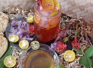 Foto resep Es Teh Kembang Sepatu Jeruk Kasturi