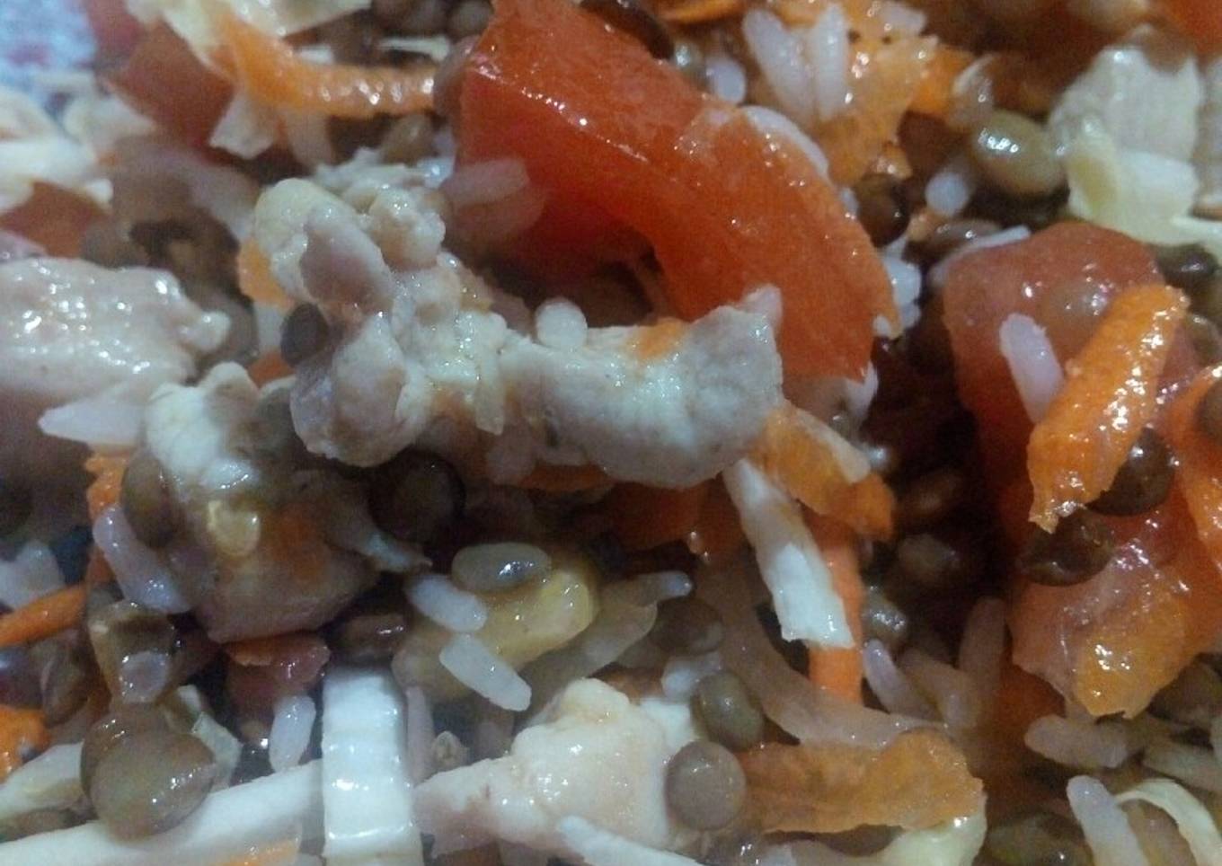 Ensalada de lenteja y pechuga. π΄