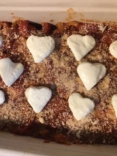 Une photo de Gratin de navets violets aux tomates et mozzarella