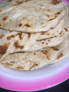 A picture of Naan bread.