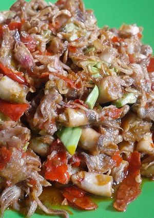Foto resep Cumi Asin Saus Sambal