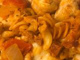 Gluten free chicken and chorizo pasta bake