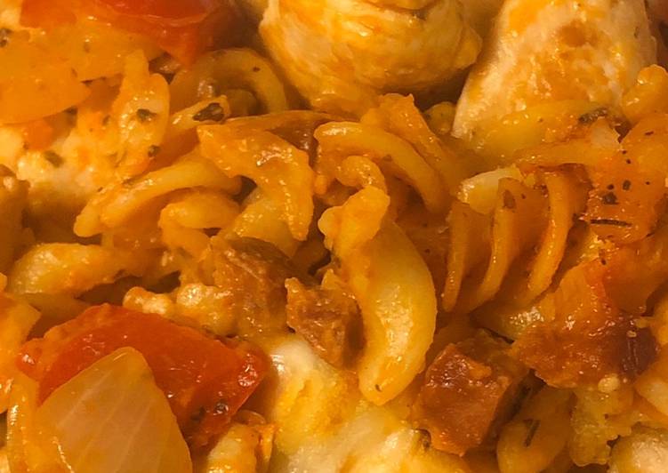 Recipe of Perfect Gluten free chicken and chorizo pasta bake