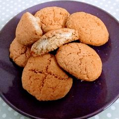 A picture of Eggless beetroot cookies stuffed with khoya and coconut.