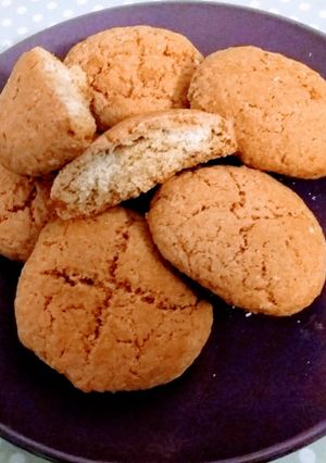 A picture of Eggless beetroot cookies stuffed with khoya and coconut.