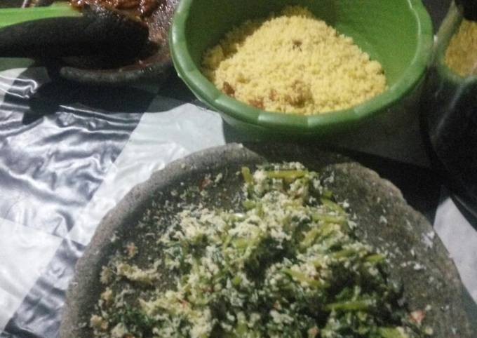 Anti Ribet, Membuat Urap bumbu mentah Yang Enak