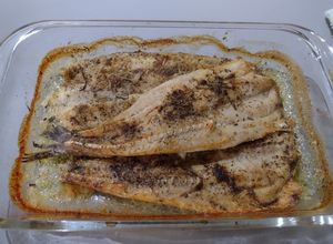 Una foto de Merluza al horno