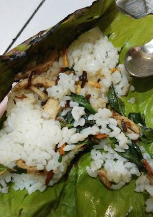 Foto resep Nasi Bakar Ayam Teri Kemangi