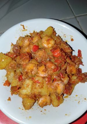 Foto resep Kentang balado campur udang
