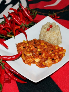 Chili con carne bulgur körettel recept fotója