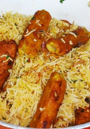 A picture of Seekh Kabab Pulao.