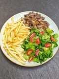 Kambing Tumis & Salad Selada Romaine