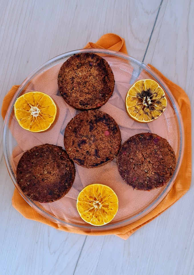 Una foto de Hamburguesas de lentejas y morrón by Mate Amargo🧉