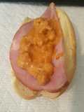 Ham on a Bun with Heather's Cheese Dip
