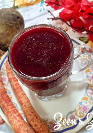 A picture of Orange Beetroot and Carrot Juice.
