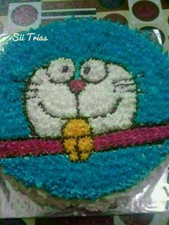 Foto resep Cake Ultah Doraemon (blackforest tanpa butter lembut & simple)