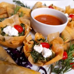 A picture of Spinach and feta Pyhllo basket.