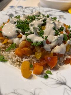 A picture of White Beans with Wild Rice.
