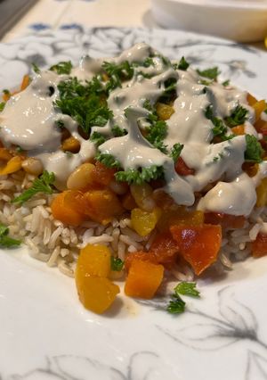 A picture of White Beans with Wild Rice.
