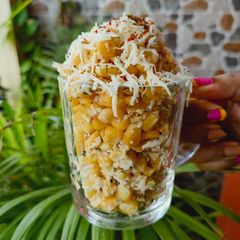 Italian Corn Chaat Cup | Cheese Sweet Corn Chaat Recipe A picture of Italian Corn Chaat Cup | Cheese Sweet Corn Chaat Recipe.