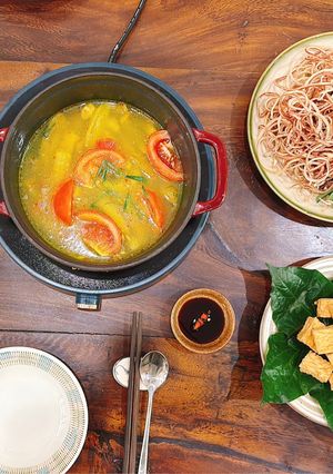 Hình của món Chuối đậu om khế.